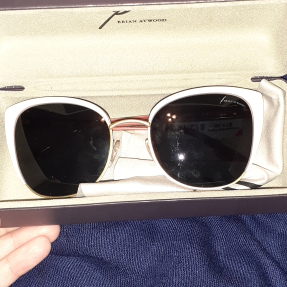 Brian Atwood pale pink and rose gold sunglasses